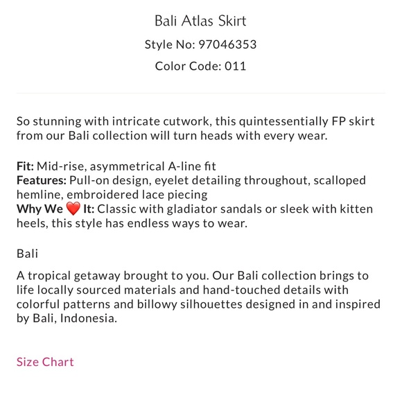 NWOT Free People Bali Embroidered Eyelet Atlas Skirt- Pearled Ivory - Picture 6 of 11